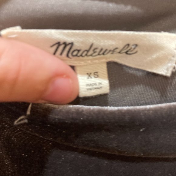 Madewell Velvet Balloon-Sleeve Sweatshirt taupe brown xs - Picture 5 of 5